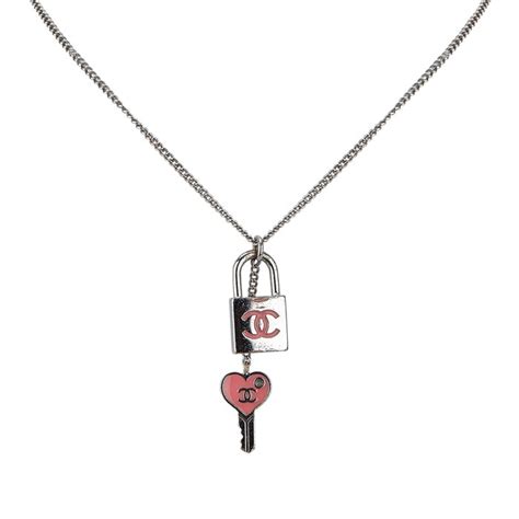 chanel lock and key necklace|chanel pendant necklace.